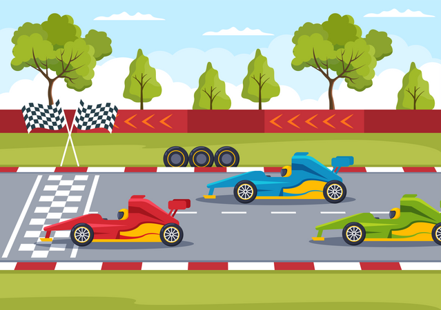 Car racing  Illustration