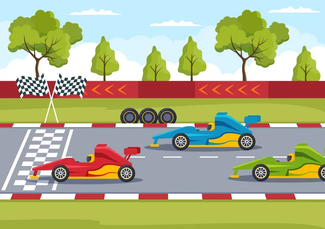 Car racing  Illustration