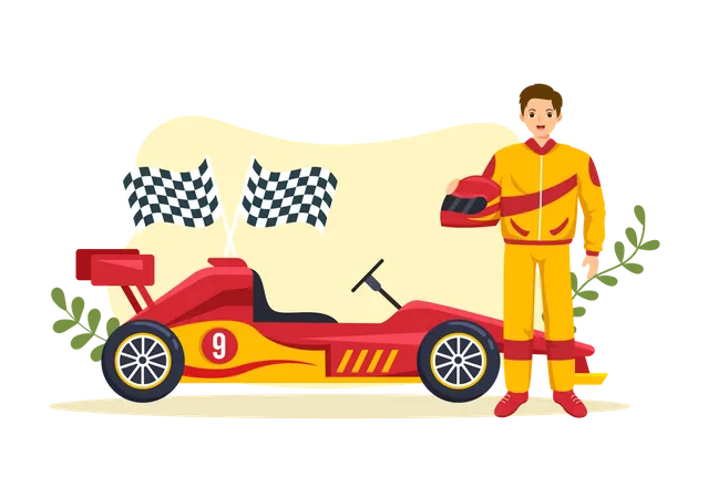 Car Racing Racer  Illustration