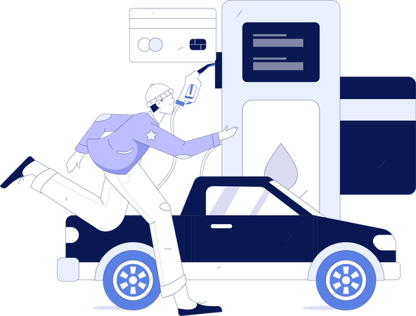 Car refueling  Illustration