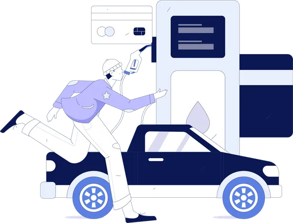 Car refueling  Illustration