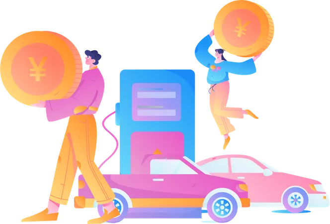 Car refueling  Illustration