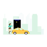illustrations of car rent