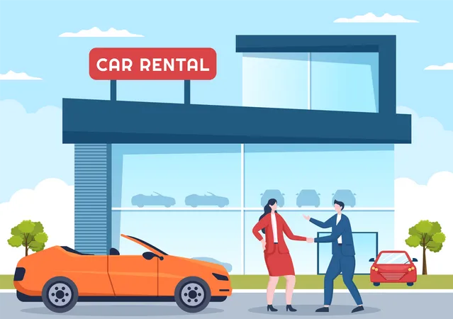 Car rental dealership  Illustration