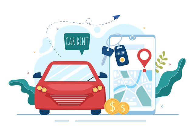 Car renting application  Illustration