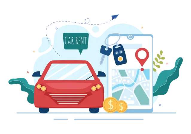 Car renting application  Illustration