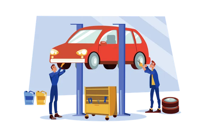 Car Repair Service Illustration