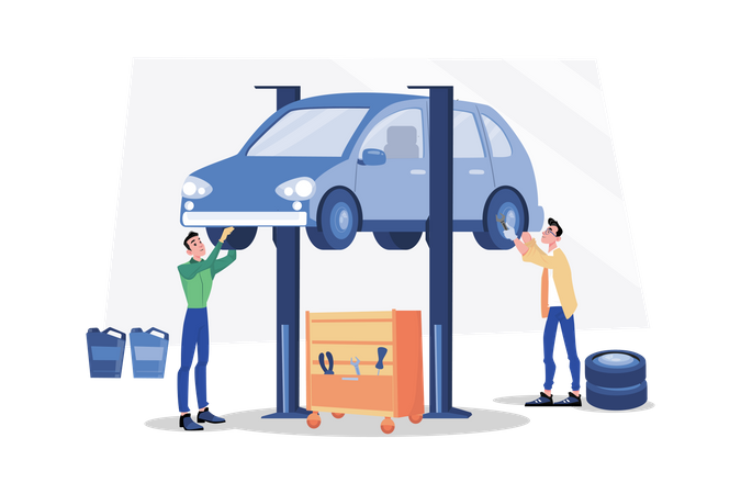 Car Repair Service  Illustration