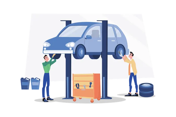 Car Repair Service  Illustration