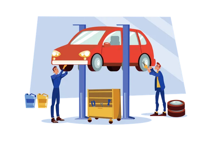 Car Repair Service  Illustration