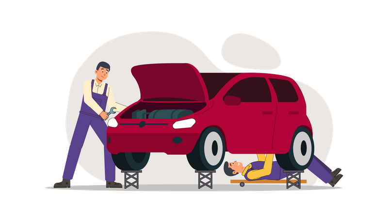 Car repairing  Illustration