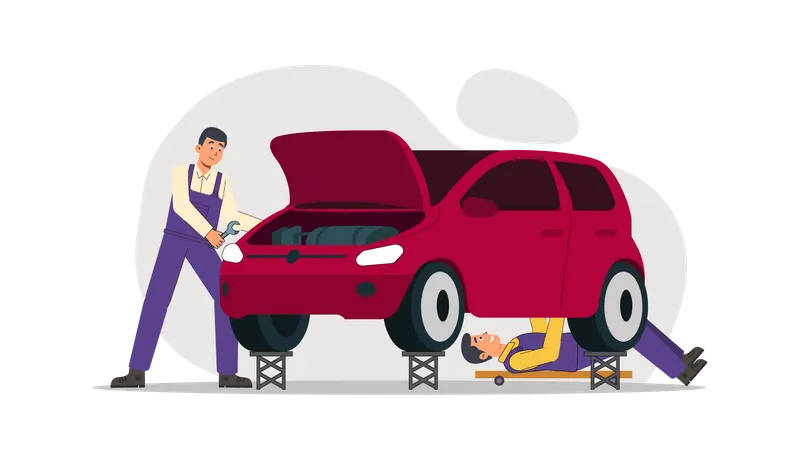 Car repairing  Illustration