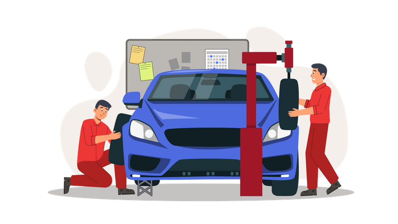 Car repairing service  Illustration