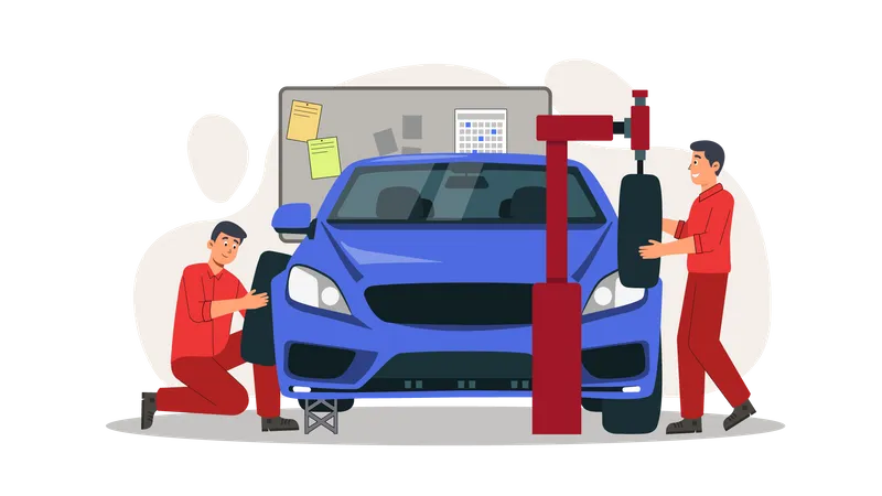 Car repairing service Illustration