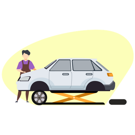 Car repairman Illustration