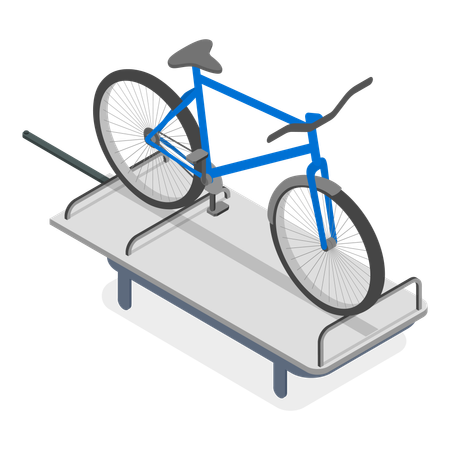 Car roof storage carrying bicycle  Illustration