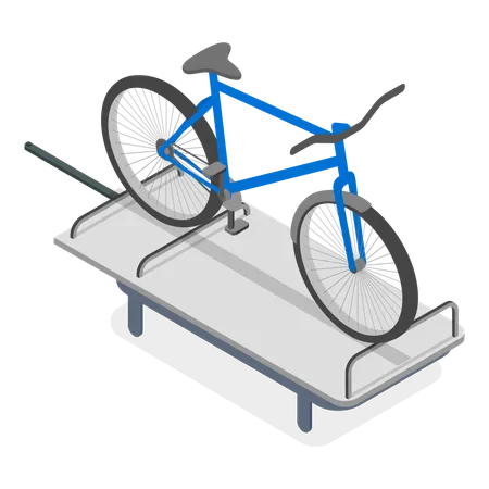 Car roof storage carrying bicycle  Illustration