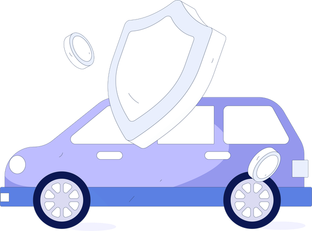 Car safety against accident  Illustration