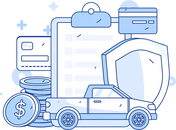 従業員が署名した自動車安全書類  イラスト