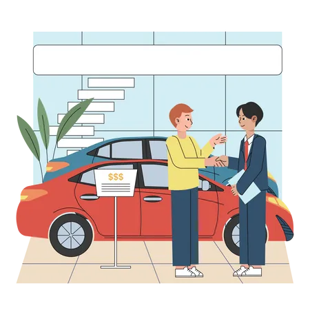 car salesman cartoon