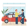 car salesman illustration