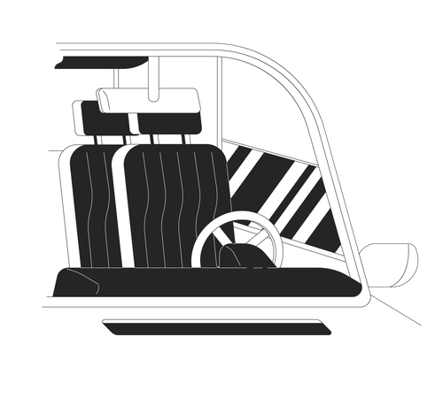 Car salon with empty driver seat  Illustration