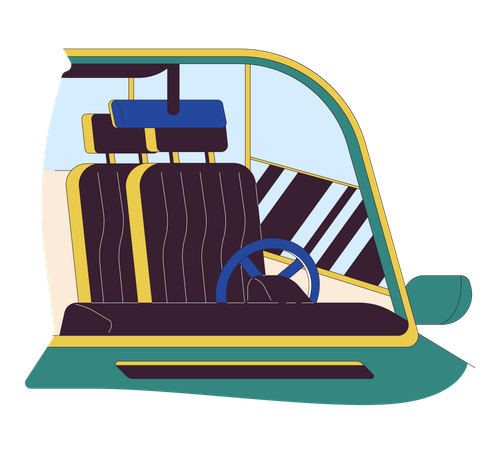 Car salon with empty driver seat  Illustration