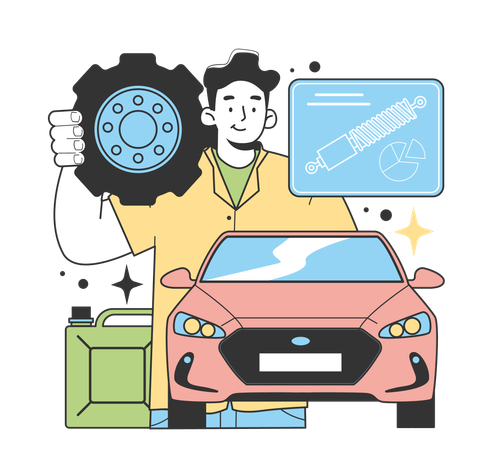 Car service business  Illustration