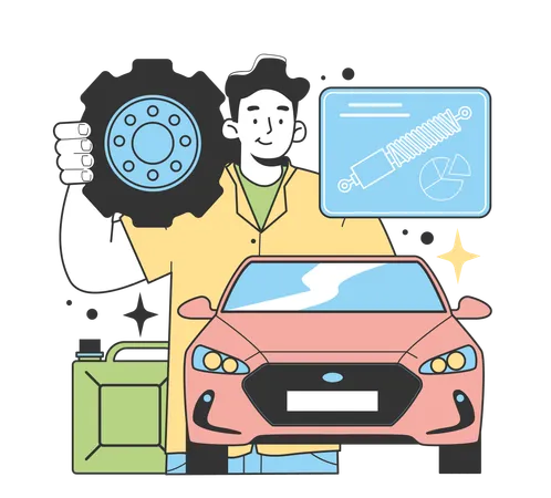 Car service business  Illustration