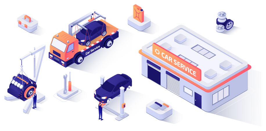 Car service center Illustration