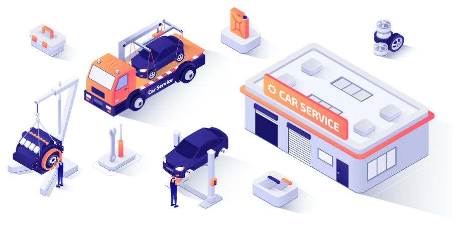 Car service center  Illustration