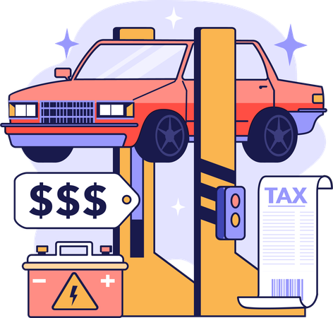 Car service cost  Illustration