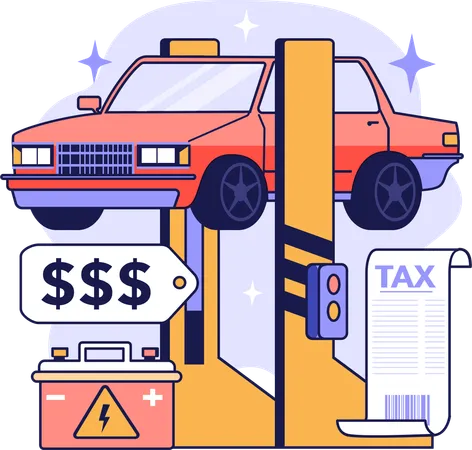 Car service cost  Illustration