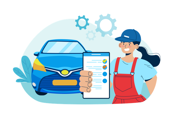 Car Service List  Illustration