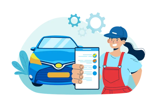 Car Service List  Illustration