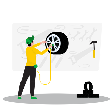 Car service station  Illustration