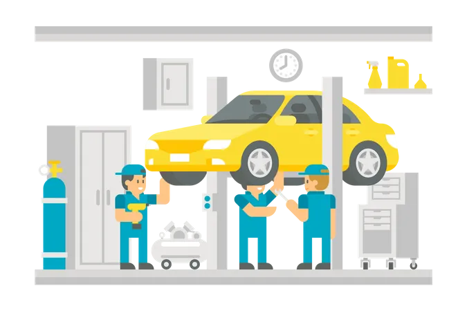 Car Service Station  Illustration