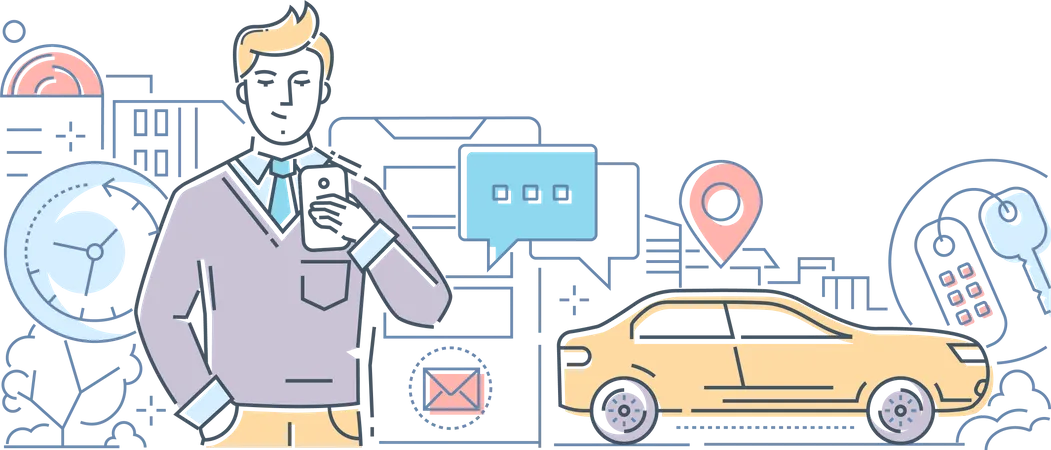 Car sharing  Illustration