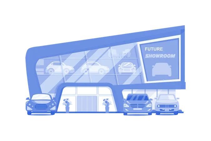 Car Showroom View Illustration Concept On A White Background Illustration