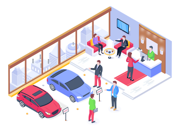 Car Showroom  Illustration