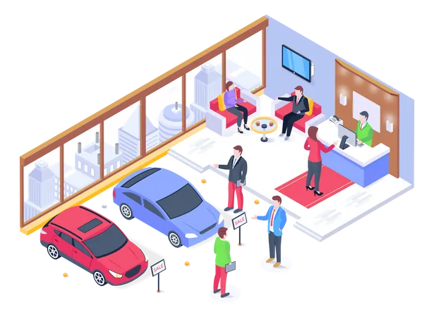 Car Showroom  Illustration