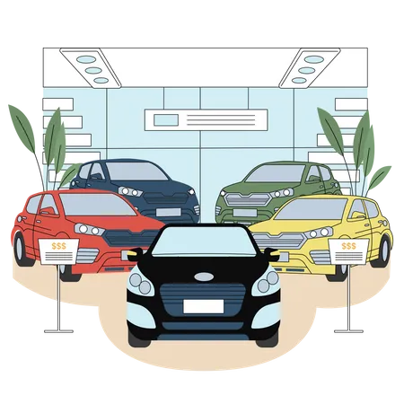 Car Showroom  Illustration