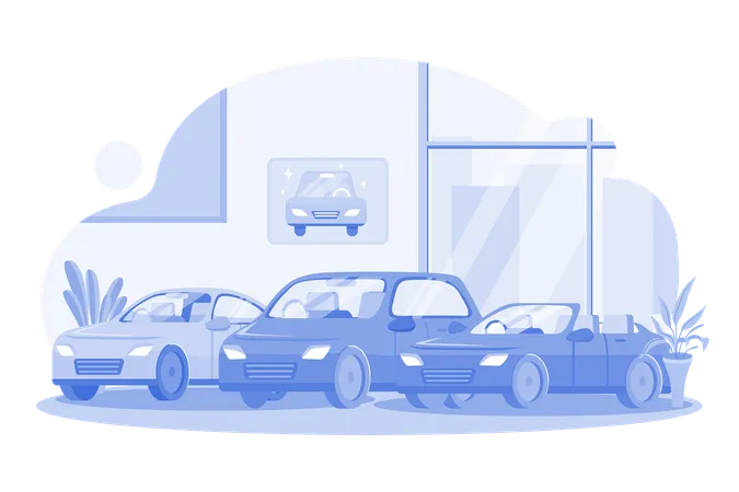 Car Showroom View Illustration Concept A Flat Illustration Isolated On White Background Illustration
