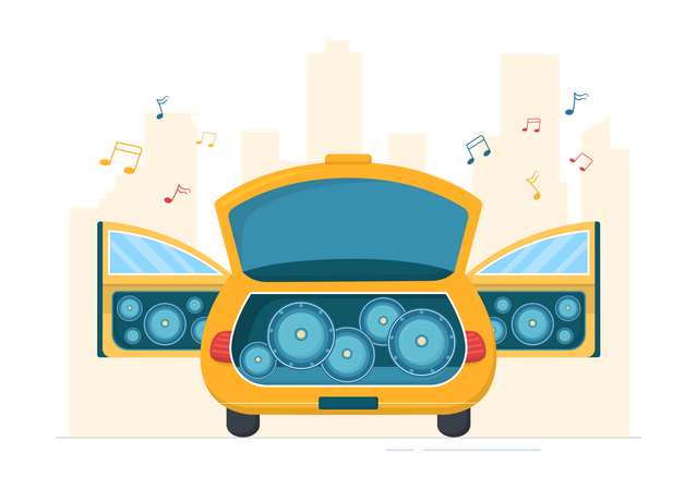 Car sound system Illustration