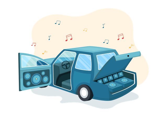 Car sound system  Illustration