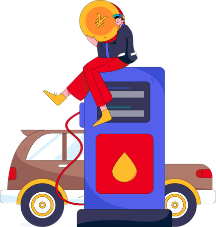 Car tanking  Illustration