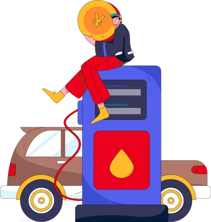 Car tanking  Illustration