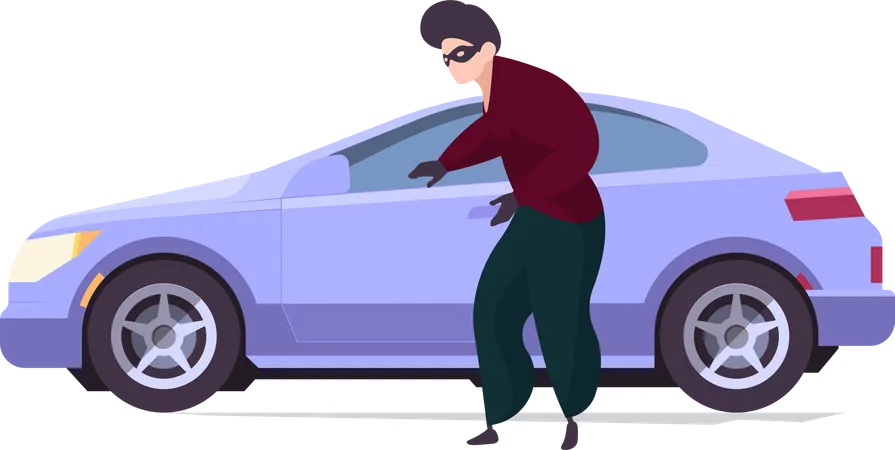 Car Thief Insurance  Illustration