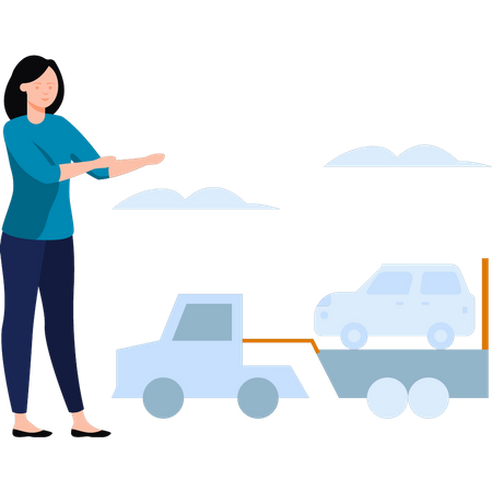 Car towed by truck  Illustration