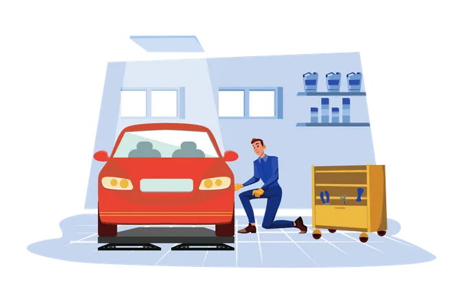 Car Tuning Service Illustration